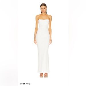 Michael Costello Elegant Strapless Ivory Dress